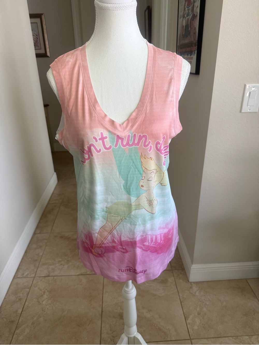 Disney Tinker Bell Pink  V-Neck  Tank